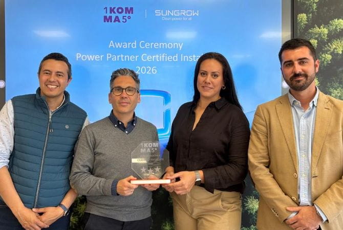 1KOMMA5°: Única empresa en España reconocida como “Power Partner Certified Installer” por Sungrow por su excelencia en instalaciones fotovoltaicas