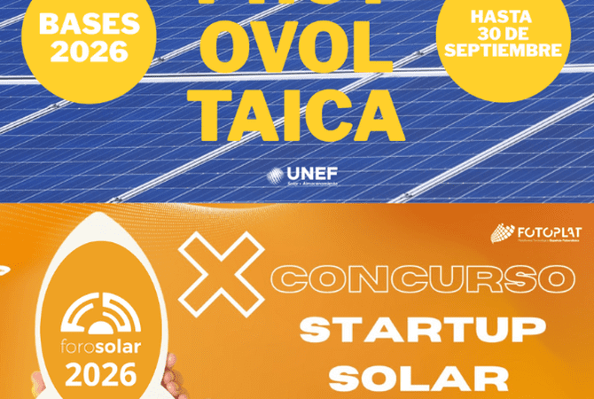 UNEF convoca una nueva edición de los concursos PHOTOvoltaica y Startup Solar para poner en valor el impacto social y la innovación de la energía fotovoltaica