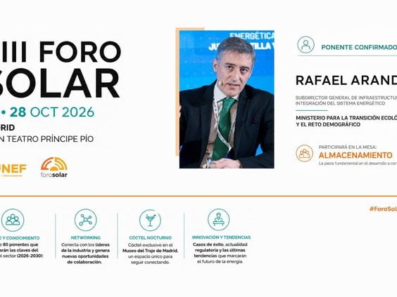Rafael Aranda confirma su participación en el XIII Foro Solar para analizar los retos regulatorios del almacenamiento energético